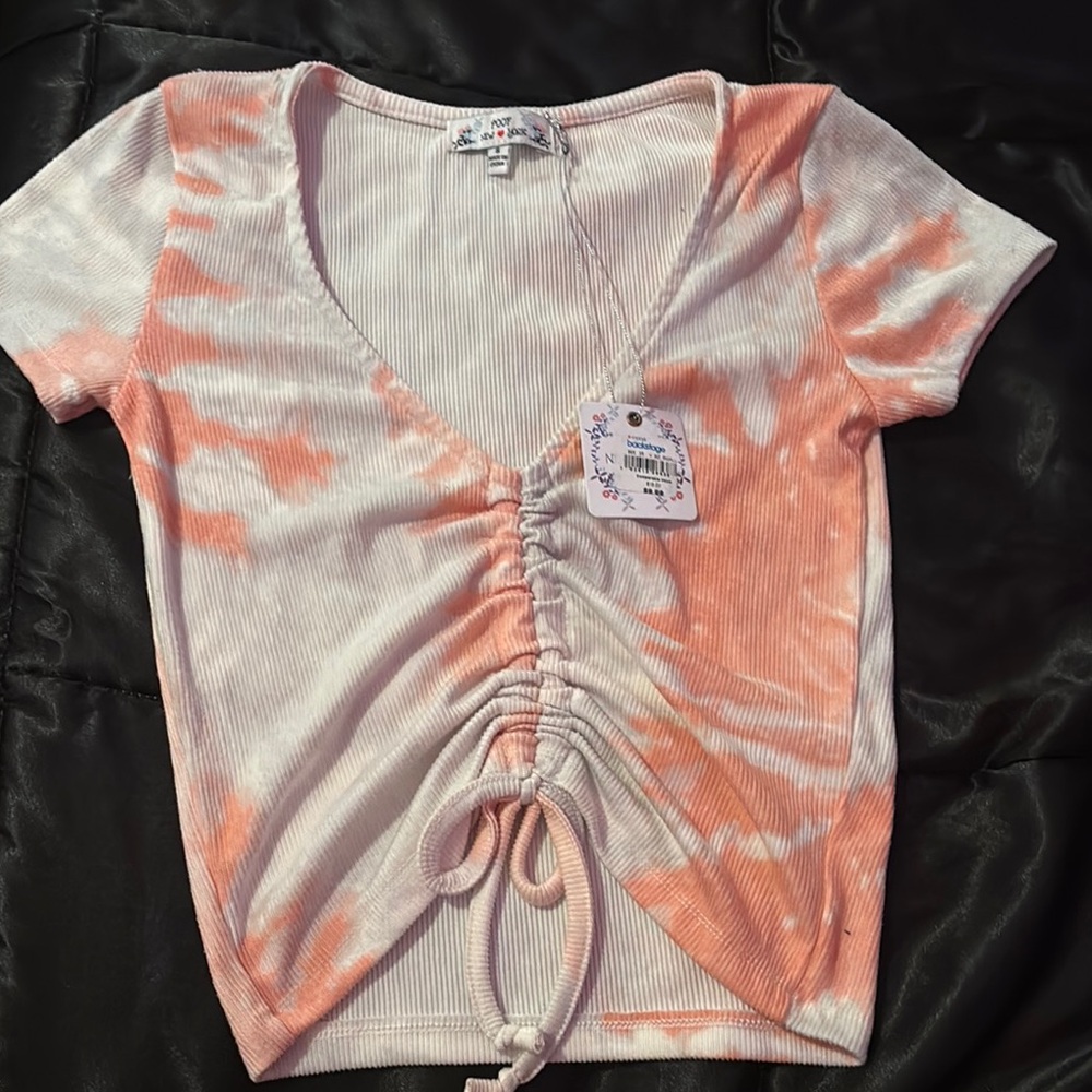 Tie-Dye Ruched Top